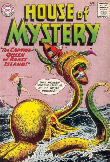 House of Mystery 133 - Captive - Queen Of Beast Island - Creature - Woman - Ocean - Sheldon Moldoff