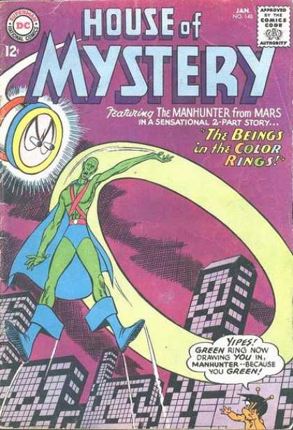 House of Mystery 148 - The Beings In The Color Rings - City - Blue Cape - Ring - Red Suspenders