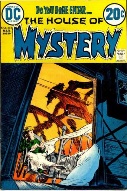 House of Mystery 212 - Boy - Wheelchair - Shadow - Sheets - Bed - Michael Kaluta