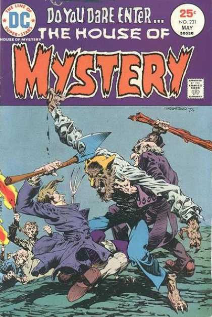 House of Mystery 231 - Dc Comics - Weapons - Beast - Torches - Battle - Bernie Wrightson