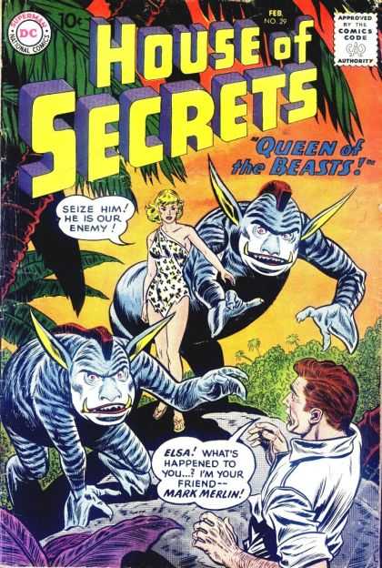 House of Secrets 29 - Elsa - Queen Of The Beasts - Marx Merlin - Man Escaping - Woman - Sheldon Moldoff