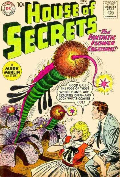 House of Secrets 38 - Flowers - Flower Creatures - Pods - Plants - Cracking Open - Sheldon Moldoff