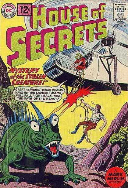 House of Secrets 51 - Helicopter - Ladder - Mystery Of The Stolen Creature - Monster - Mountainous Region - Sheldon Moldoff