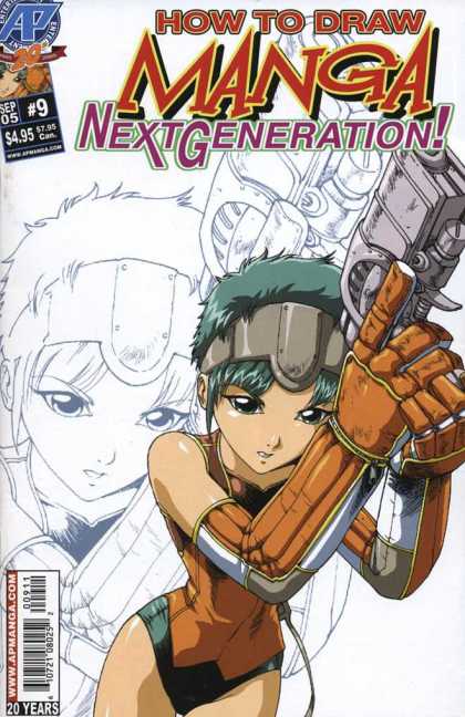 How to Draw Manga - Next Generation 9 - Gun - One Girl - Good Looking Eyes - Nice Hair - Drawn Image