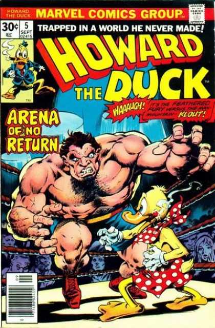 Howard the Duck 5 - Comics Code - Marvel - Arena Of No Return - Man - Battle - Gene Colan
