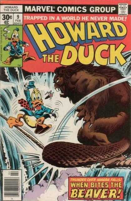 Howard the Duck 9 - Waterfall - Marvel Comics Group - Cigar - Tight Rope - Beaver - Gene Colan