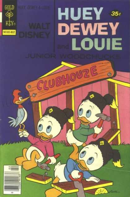 Huey, Dewey and Louie: Junior Woodchucks 48 - Gold Key - Walt Disney - Clubhouze - Woodpecker - Hammer