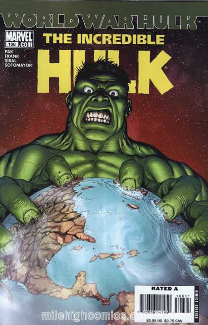 Hulk (2000) 106 - Demoltion Of The Earth - Angry Incredibel Hulk - 4 Authors - Direct Edition - Late 1990s Early 2000s - Gary Frank