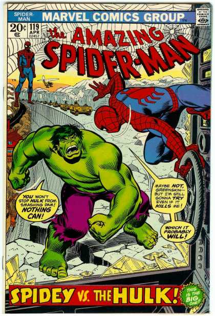 Hulk 119 - Spiderman - Hulk - Webs - Helicopter - Glaciers