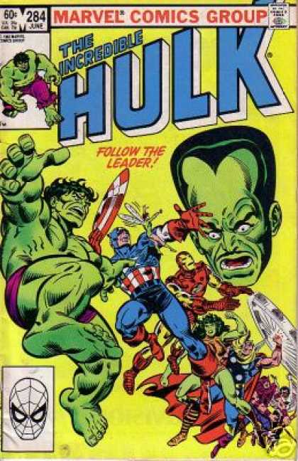 Hulk 284 - Leader - Captain America - She Hulk - Thor - Joe Sinnott