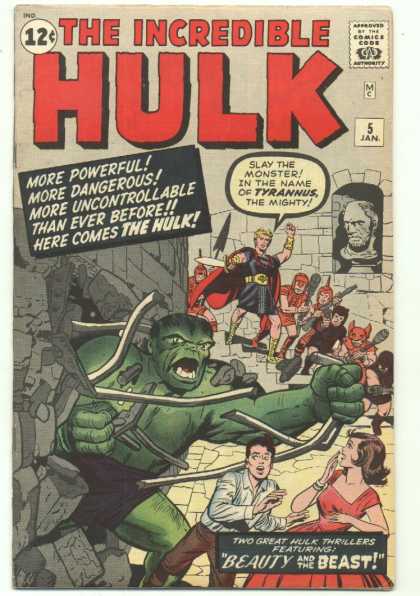 Hulk 5 - Beauty And The Beast - Tyrannus - 12 Cents - Speech Bubble - January - Dick Ayers, Jack Kirby