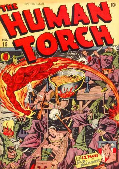 Human Torch 15 - Sub-mariner - Criminals - Furnace - Victim - Burning - Alex Schomburg