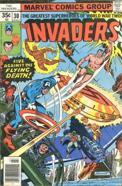 Invaders 30 - Captain America - Laser - Swastika - Shield - Airplane - Joe Sinnott