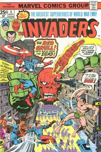 Invaders 5 - Captain America - Red Skull - Sub-mariner - Shield - Parade - Jack Kirby
