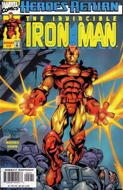Iron Man (1998) 2 - Marvel Comics - The Invincible - Approved By Comics Code - Salvador - Direct Edition - Salvador Larroca