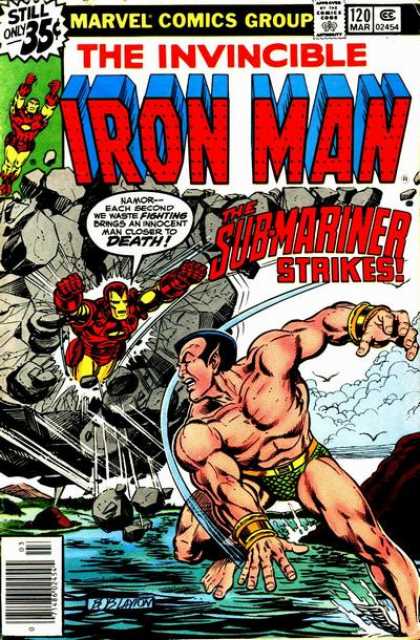 Iron Man 120 - Marvel Comics - The Submariner Staikes - Superheroe - Fighting - Still Only 35 - Bob Layton