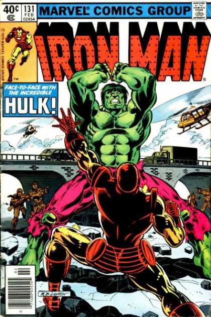 Iron Man 131 - Ironman - Hulk - Helicopter - Truck - Rocks - Bob Layton