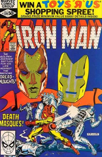 Iron Man 139 - Marvel Comics Group - Gold Mask - Death Masques - Silver Robots - October - Bob Layton