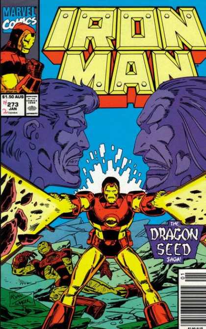 Iron Man 273 - Robot - Metal - Faces - Fire - Blue - Bob Wiacek, Paul Ryan