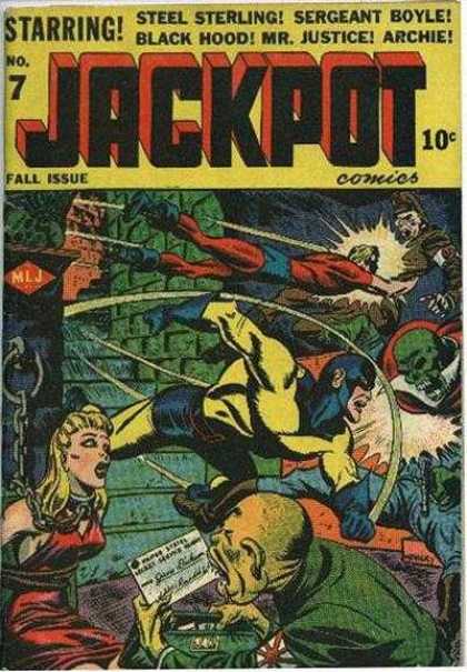 Jackpot Comics 7 - Steel Sterling - Sergeant Boyle - Black Hood - Mr Justice - Superheroes