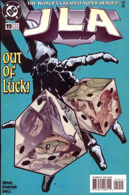 JLA 19 - Out Of Luck - Roll Of Dice - Skeleton - Hand Bones - Frightened Woman - Howard Porter, John Dell