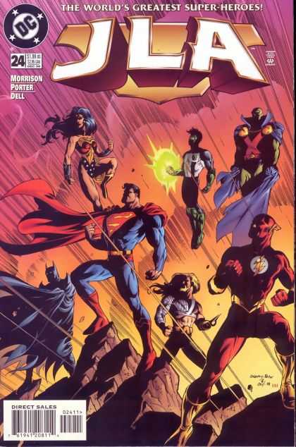 JLA 24 - Super-heroes - Wonderwoman - Superman - Facing The Storm - A Hard Wind Blowing - Howard Porter, John Dell