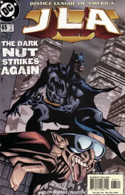 JLA 65 - Dark Nut - Batman - Skyscrapers - Goggles - Strikes Again - Doug Mahnke