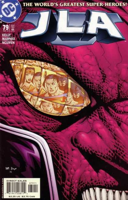 JLA 79 - Eye - Scary Teeth - Reflection - Pink Skin - The Worlds Greatest Super-heroes - Doug Mahnke