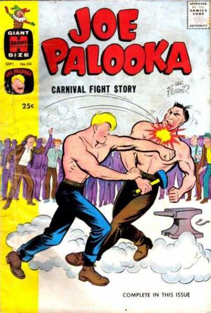 Joe Palooka 116 - Fight - Crowd - Hammer - Anvil - Bare Chest