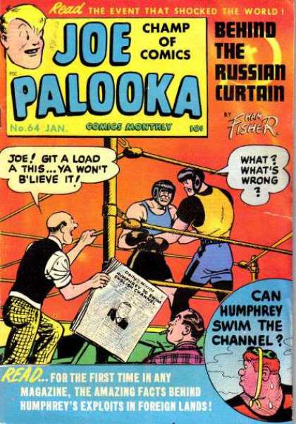 Joe Palooka 64 - English Channel - Boxing - Communism - Fighting - Newspaper - Joe Simon