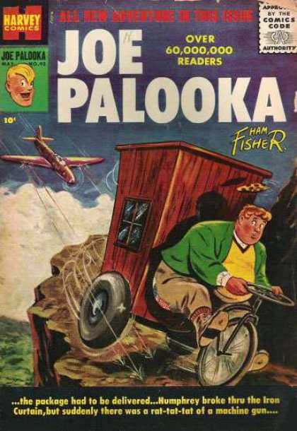 Joe Palooka 95 - Cold War Scenario - Shack On Wheels - Fighter Plane - Cliff - Ocean