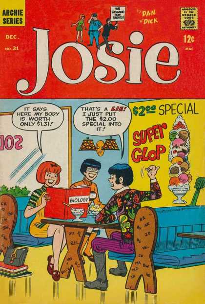 Josie 31 - Archie Series - Dec No 31 - Biology - Ice Cream - 200 Special