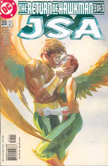 JSA 25 - Hawkman - Hawkgirl - Kiss - Wings