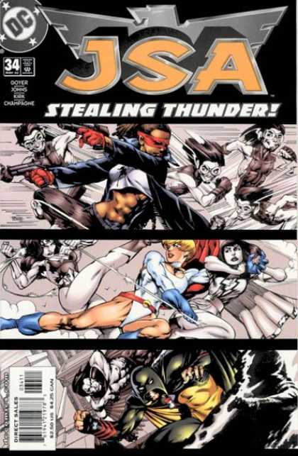 JSA 34 - Jsa 34 - Stealing Thunder - Fighting - Three Panels - Dc Comics - Ralph Morales