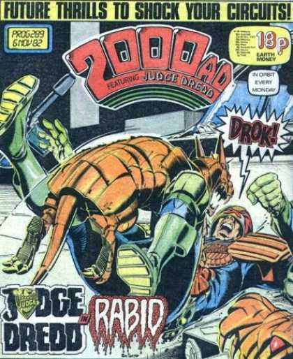Judge Dredd - 2000 AD 289 - Vicious Armadillo - Rabies - Angry - Attack - Weapon