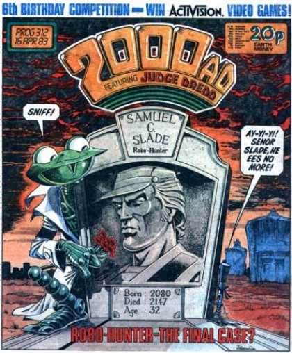 Judge Dredd - 2000 AD 312 - Prog 312 - 16 Apr 83 - Frog - Samuel G Slade - Tombstone