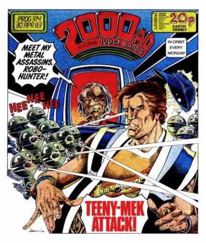 Judge Dredd - 2000 AD 314 - Futuristic - Teeny-mek Attach - Robo-hunter - Assassins - Outer Space