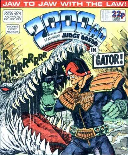Judge Dredd - 2000 AD 384 - Gator - Alligator - The Law - Action - Futuristic