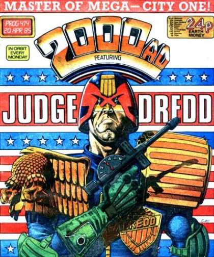 Judge Dredd - 2000 AD 414 - Gun - American Flag - Weapon - Armor - Master Of Mega