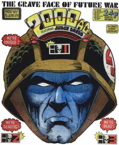 Judge Dredd - 2000 AD 422 - Helmet - Future War - Soldier - Grave Face - Skull