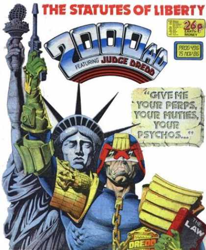 Judge Dredd - 2000 AD 496 - Statue Of Liberty