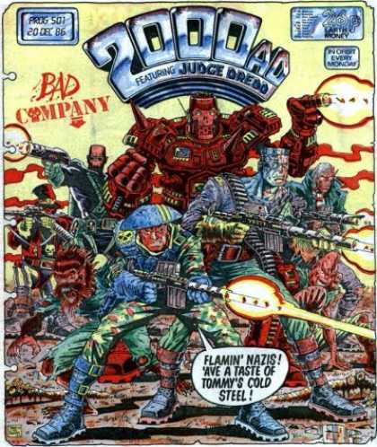 Judge Dredd - 2000 AD 501 - Guns - Nazis - Tommy - Robots - Battle