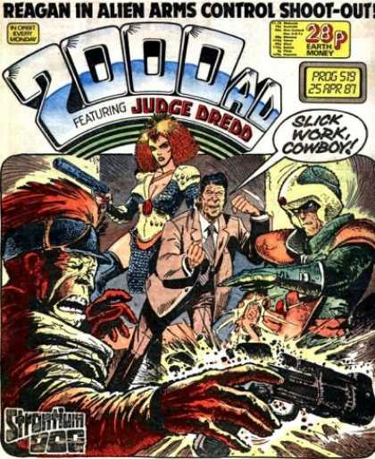 Judge Dredd - 2000 AD 519 - 2000 Ad - Slick Work Cowboy - Judge Dredd - Gun - Strontium