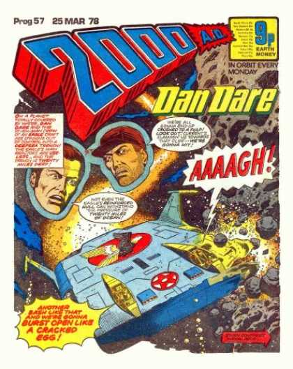 Judge Dredd - 2000 AD 57 - Dan Dare - Space Ship - Asteroid - Space
