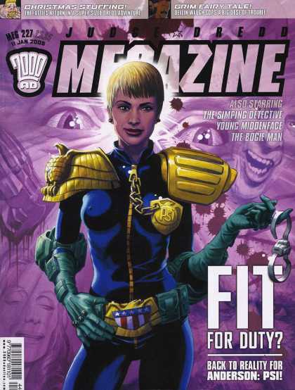 Judge Dredd Megazine IV 227 - Anderson Psi - Simping Detective - Young Middenface - Middenface - Bogie Man