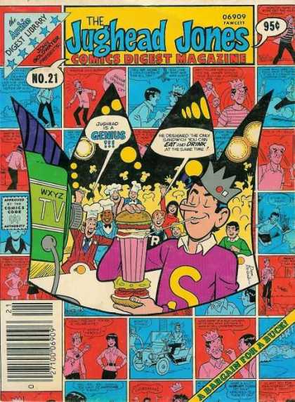 Jughead Jones Digest 21 - Wxyz Tv - Hamburger - Milkshake - Audience - Purple Sweater