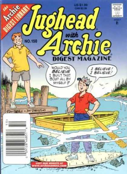 Jughead with Archie Digest 150 - Dock - Rowboat - Oars - Fish - Jon Dagostino