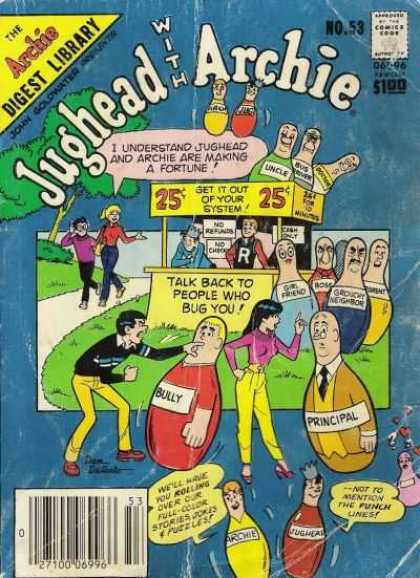Jughead with Archie Digest 53 - Bowling Pins - Smart Idea - Sassy - Stand Up Fpr Yourself - Therapy