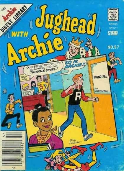 Jughead with Archie Digest 57 - Joker - Principal - Mushroom - Desk - Hallway