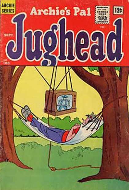 Jughead 100 - Jughead Napping - Tv Outside - Archie Series - No 100 - 12 Cent Comic